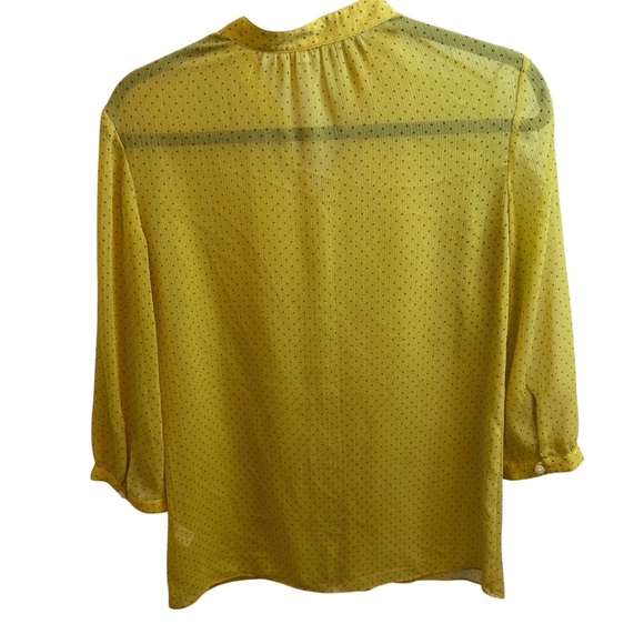 Banana Republic Yellow Ruffled 3/4 Sleeve Blouse - Picture 3 of 6